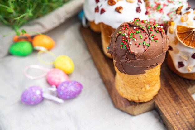 chocolate pastel de pascua glaseado marrón vacaciones de pascua pasteles kulich postre casero vacaciones