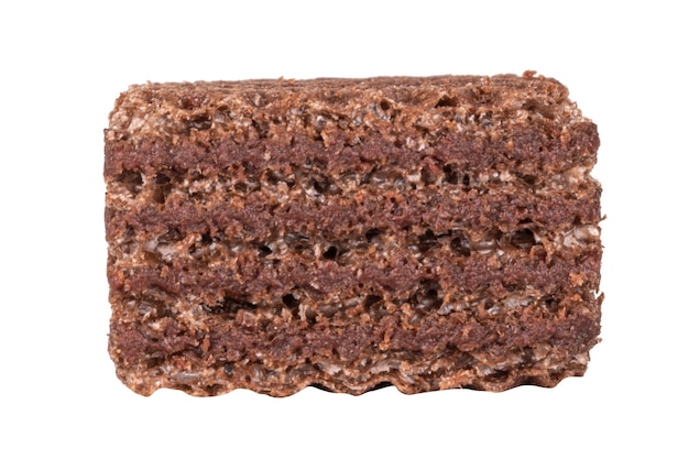 Chocolate quadrado bolacha isolado no fundo branco.