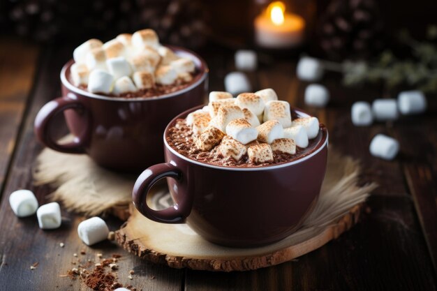 Chocolate quente com marshmallows