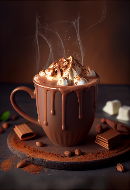 Foto chocolate quente, ia generativa