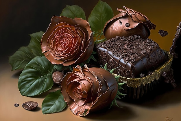 chocolate con rosa