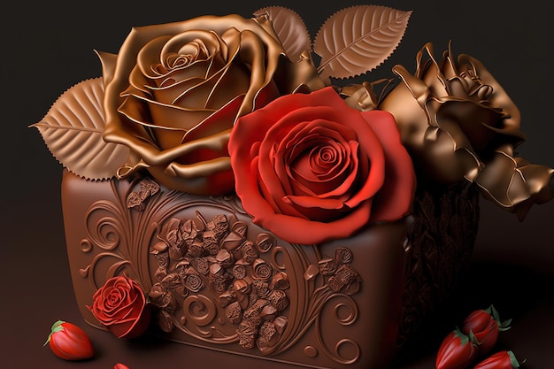 chocolate con rosa