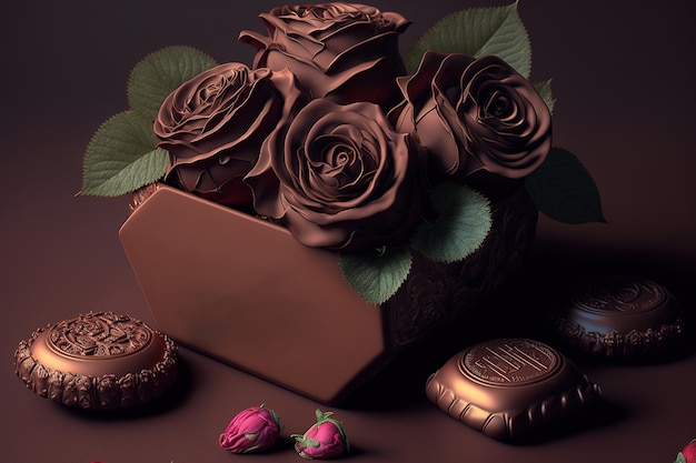 chocolate con rosa