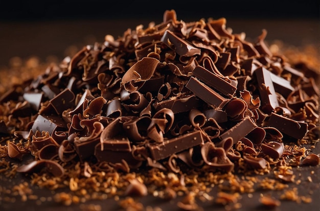 Foto chocolate shavings on a dessert