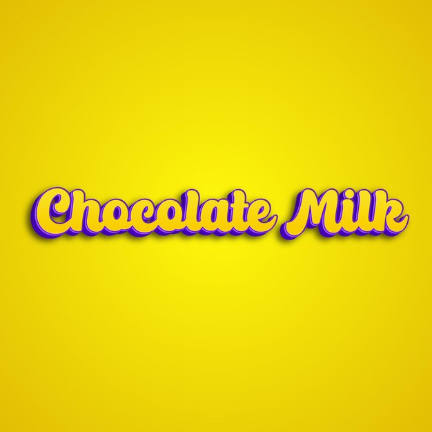 Foto chocolatemilk tipografía diseño 3d amarillo rosa blanco fondo foto jpg.