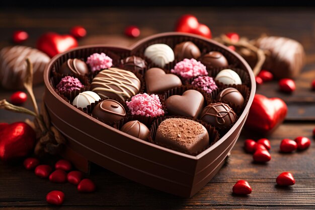 Foto chocolates para el día de san valentín