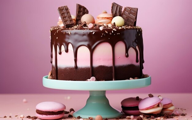 Chocolicious pastel de cumpleaños IA generativa