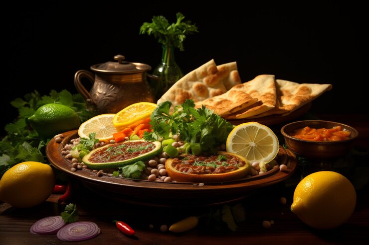Chole bhature plato con colores vibrantes estilo wi