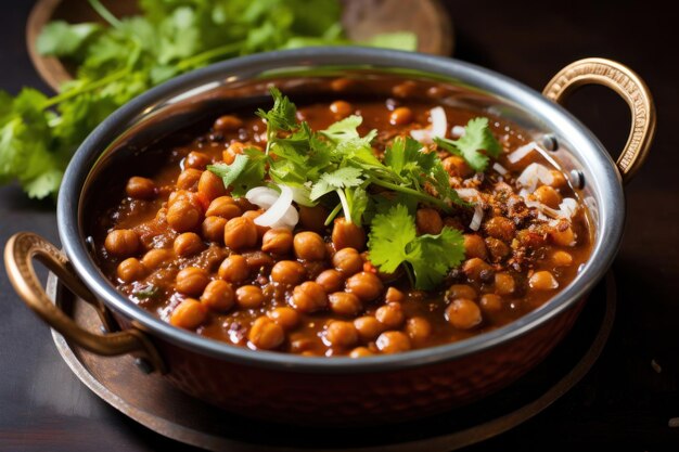 choley chole masala o chana una comida india hecha de garbanzos comida india