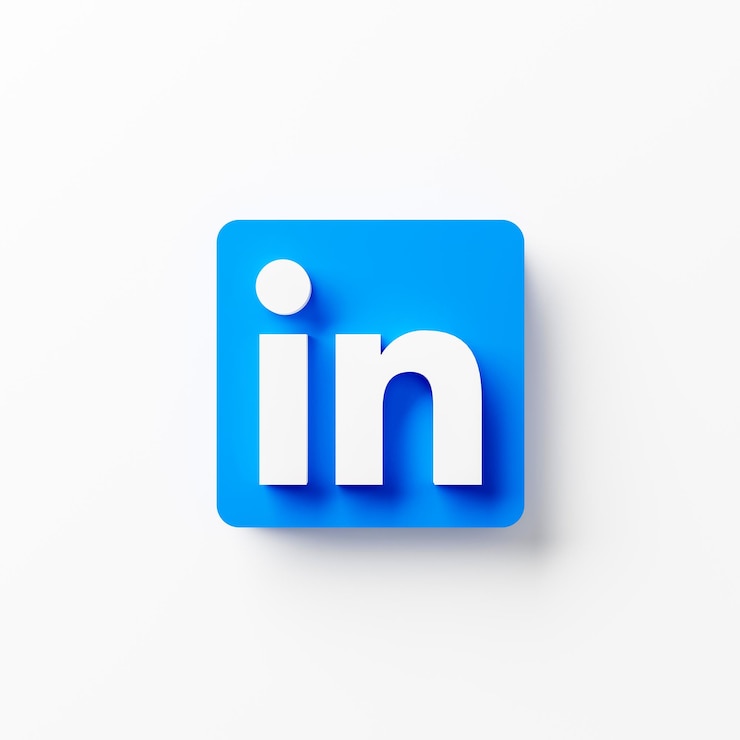 Chonburi Tailândia 03 de junho de 2021 Um close-up ícone do logotipo do LinkedIn em fundo branco Negócios americanos e serviço on-line orientado para o emprego via site e aplicativo móvel renderização de ilustração 3D