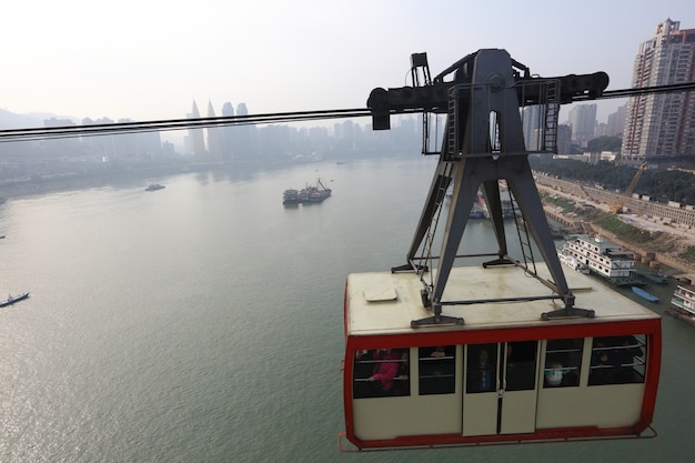 ChongQing, China, Seilbahncafés über dem Yangze