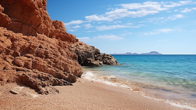 choque de agua con piedras en la playa '