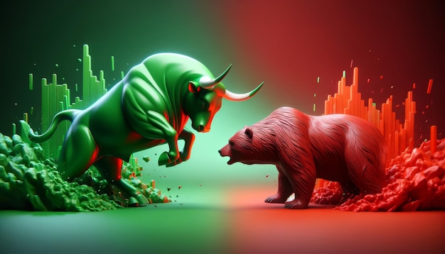 El choque épico de los mercados El toro y el oso en el combate digital