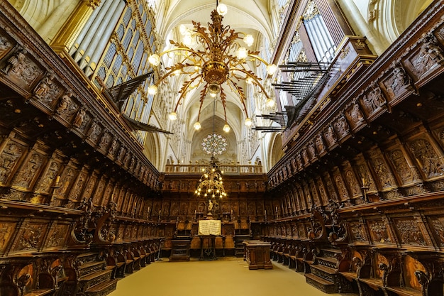 Chor im gotischen Stil der Kathedrale von Burgos. Spanien. Castilla Leon.