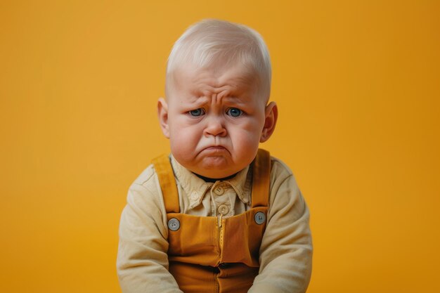 Foto choro chateado incompreendido estressado menino triste em fundo de cor do estúdio