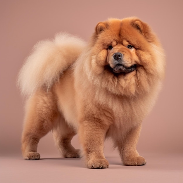 Chow chow en foto de estudio de fotografía de cuerpo entero generada por IA