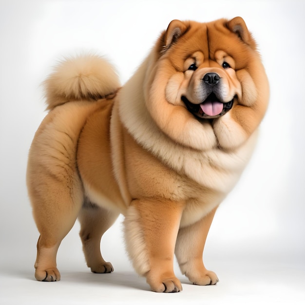 Chow Chow Hund Rasse weißer Hintergrund