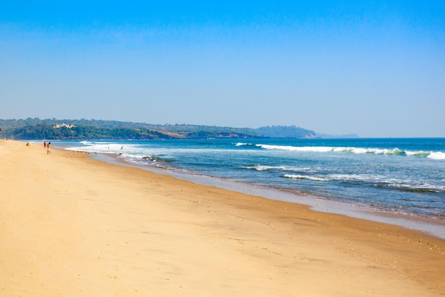 Choza de playa en Keri o Kerim o Querim beach en el norte de Goa, India