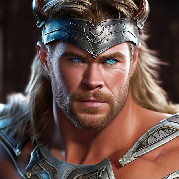 Foto chris hemsworth como um bárbaro da masmorra