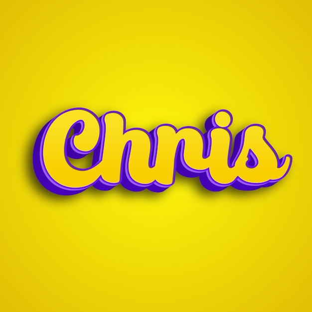 Chris tipografía diseño 3D amarillo rosa blanco fondo foto jpg