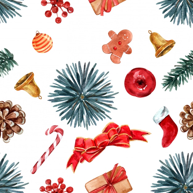 Christmas theme seamless pattern Tema de Natal.