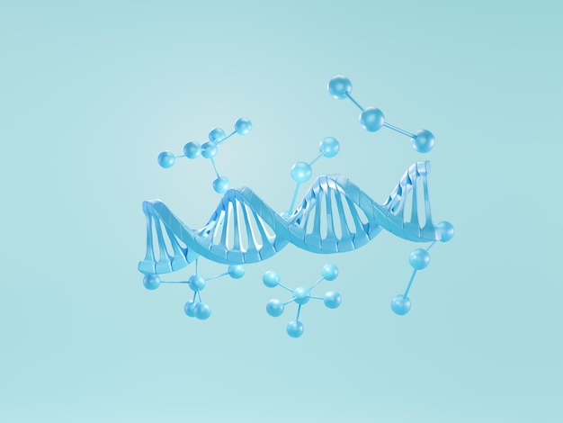 Chromosomen-DNA-Genetik des Menschen auf virtueller Schnittstelle. Medizinisches Wissenschaftskonzept, 3D-Darstellung