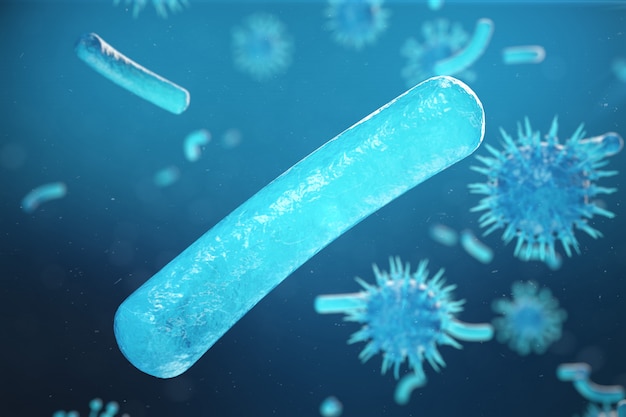 Chronische Lebererkrankung Virushepatitis-Infektion, Hepatitis-Viren im infizierten Organismus. 3D-Illustration
