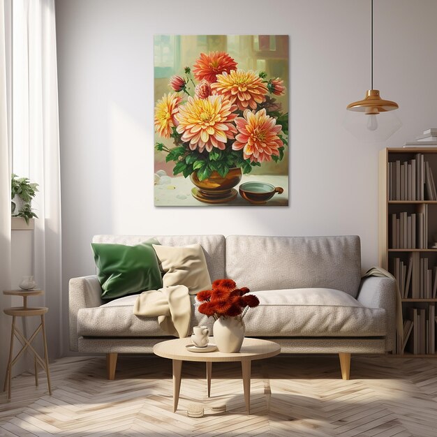 Chrysantheme im bewässerten Wohnzimmer