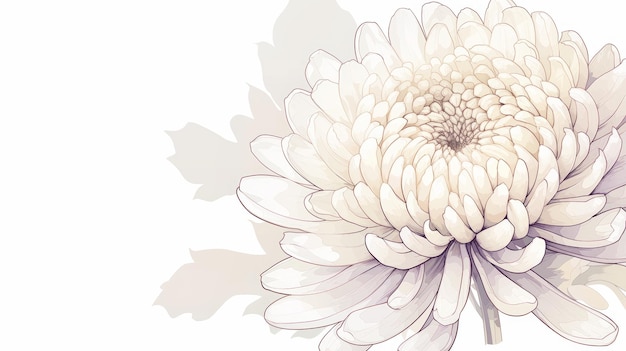 Chrysanthemum Blume Bestätigung Karte Illustration Generative KI