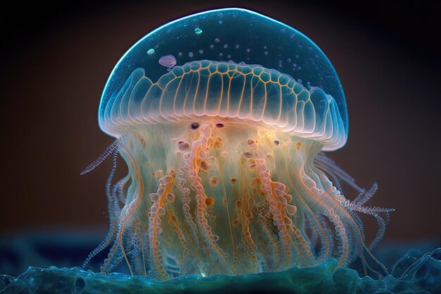 Chrysaora chinensis una macro de una impresionante medusa