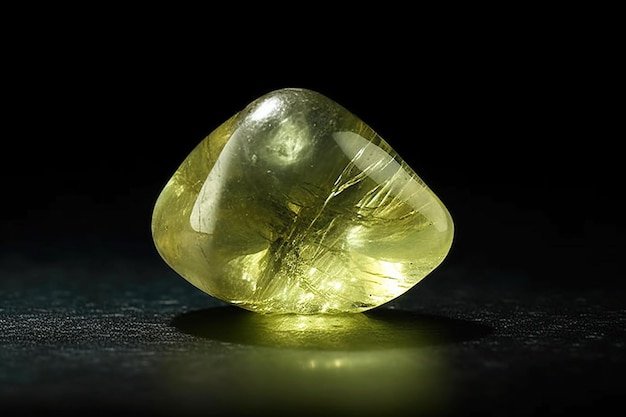 Foto chrysoberyl cymophane piedra mineral fósil fósil cristalino geológico de fondo oscuro de primer plano