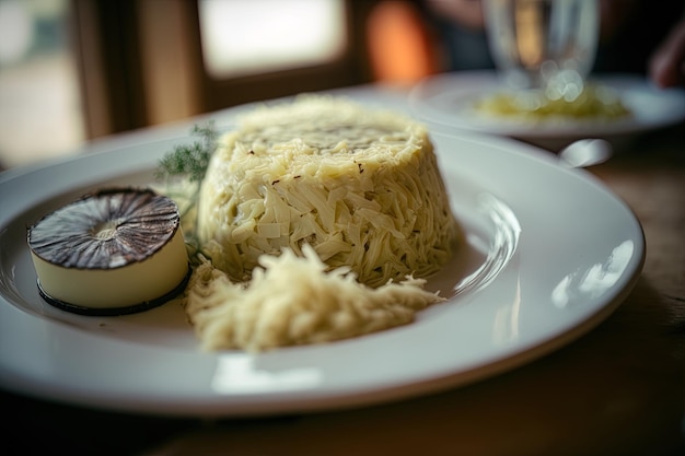 Chucrut en un restaurante fotografiado de cerca