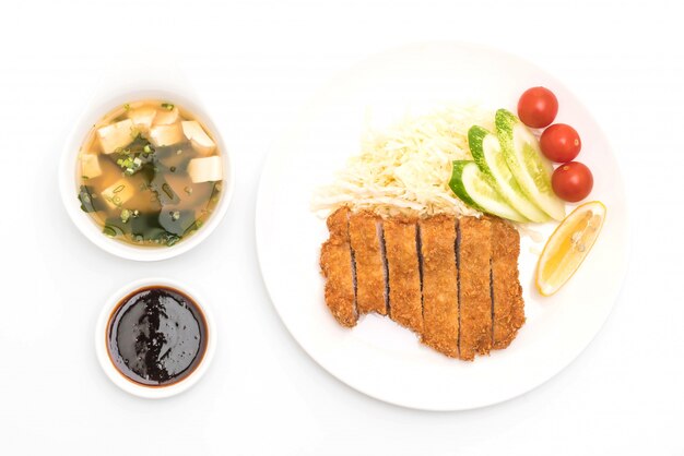 Chuleta de cerdo frita japonesa (set tonkatsu)