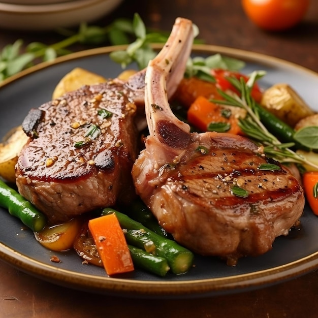 Chuletas De Cordero Con Verduras