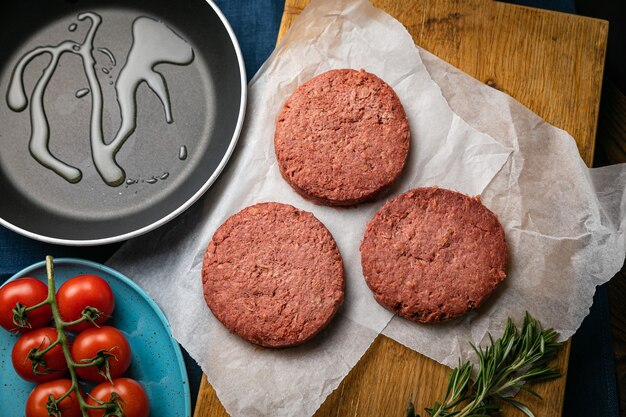 Chuletas vegetarianas para hamburguesas