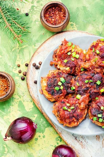 Chuletas de verduras dietéticas.