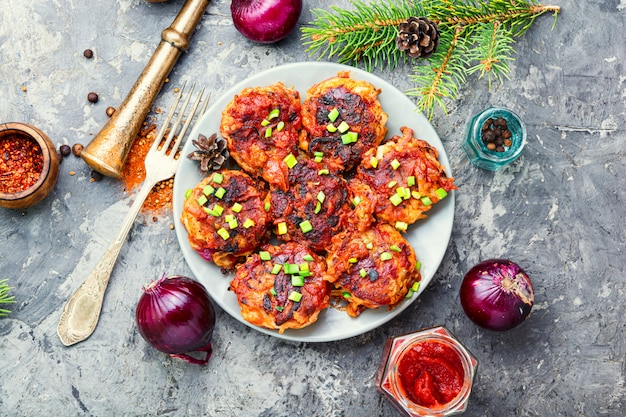 Chuletas de verduras dietéticas.