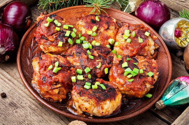 Chuletas de verduras dietéticas.