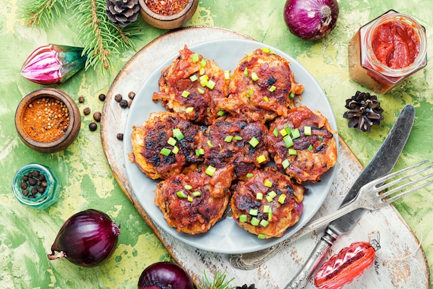 Chuletas de verduras dietéticas.