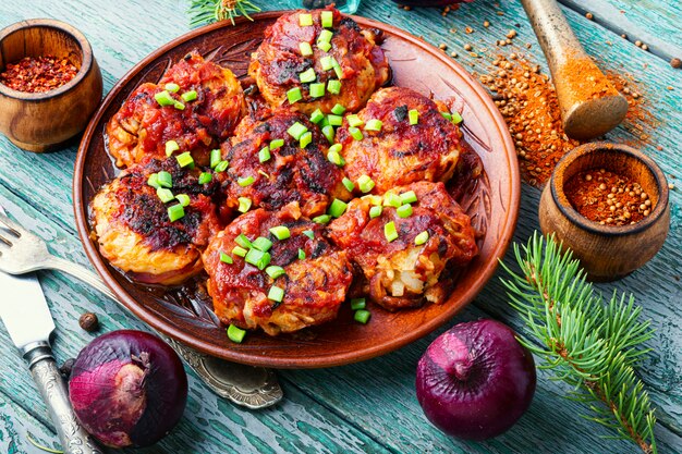 Chuletas de verduras dietéticas.