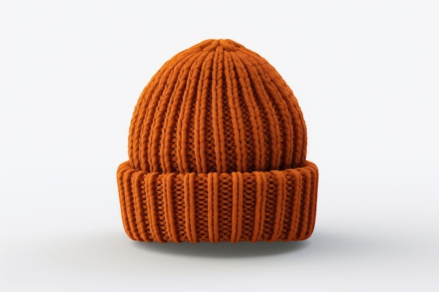 Chunky Knit Beanie Isolado em Fundo Branco