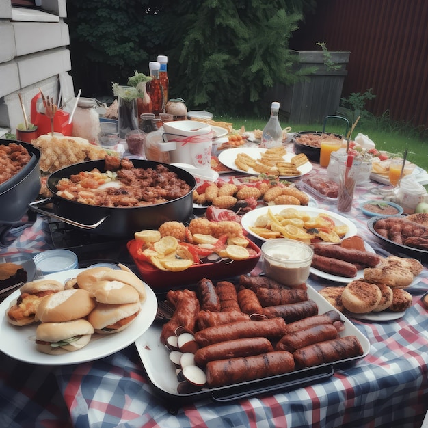 Churrasco comida grelhada festa generativa ai