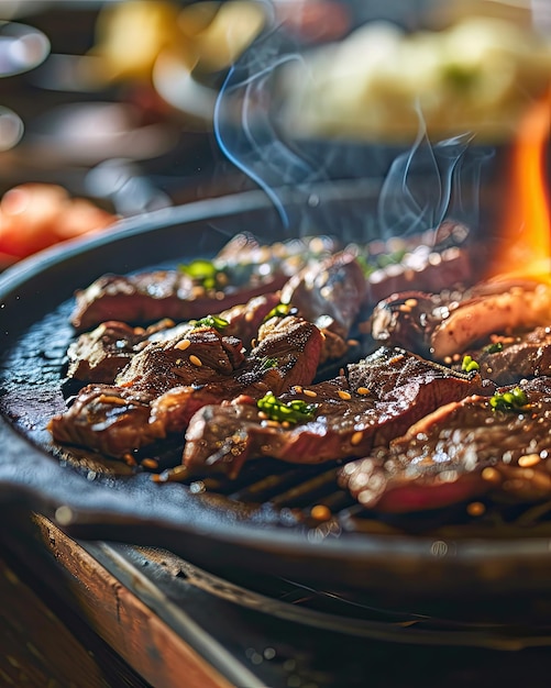 Churrasco coreano famoso de Bulgogi