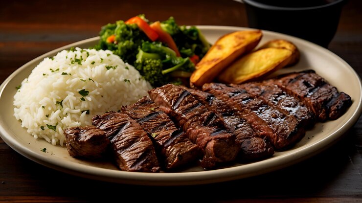 Churrasco en el plato