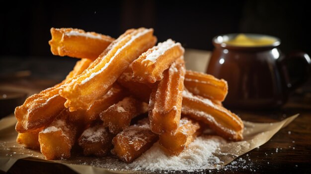 Foto churros con azúcar