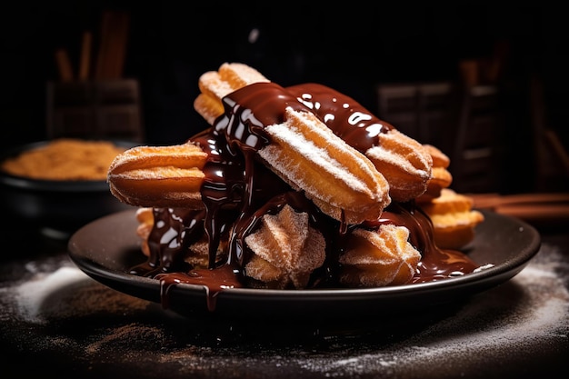 Churros y chocolate deliciosos