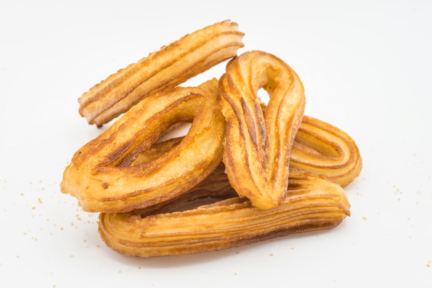 Churros con chocolate típico dulce español