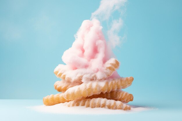 Foto churros in der form eines kürbis mit zimtstäbchen für ein foto mit herbstthema