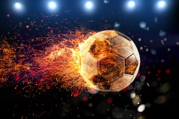 Jogo americano de futebol Fire Ice com bola esportiva de fogo e