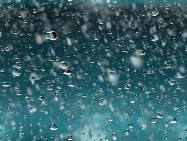 Chuva gotas de água caindo e ondas de poça em fundo transparente gotas de chuveiro tempestade ou d